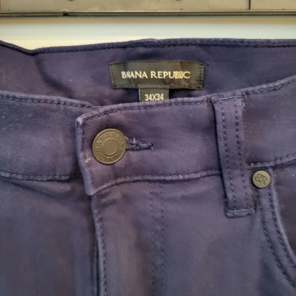 BANANA REPUBLIC MEN'S BLUE SUEDE PANTS SIZE 34